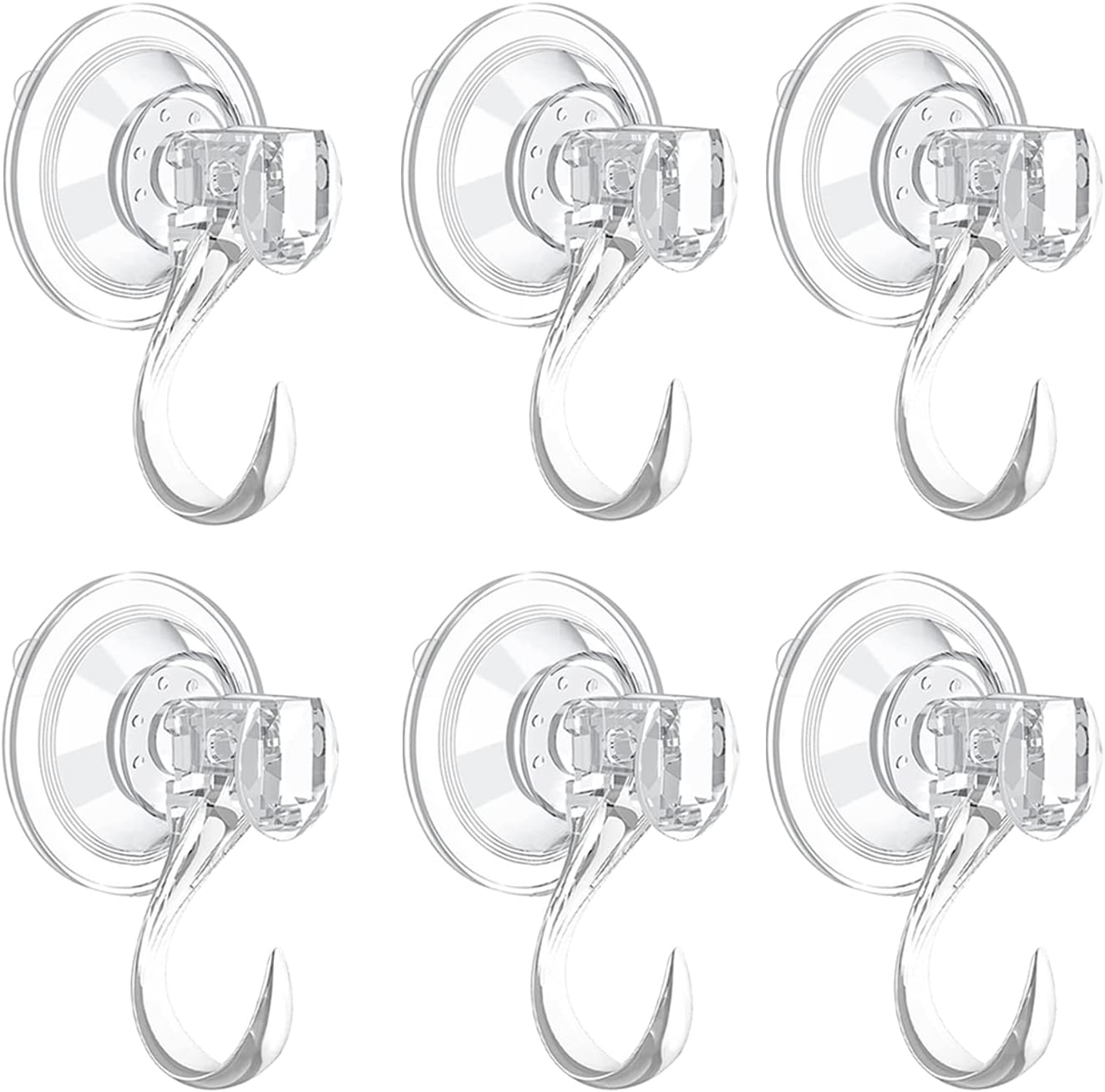 6 Pack Suction Cup Wreath Hanger,Large Clear Reusable Wreath HeavyDuty Hook 22 LB