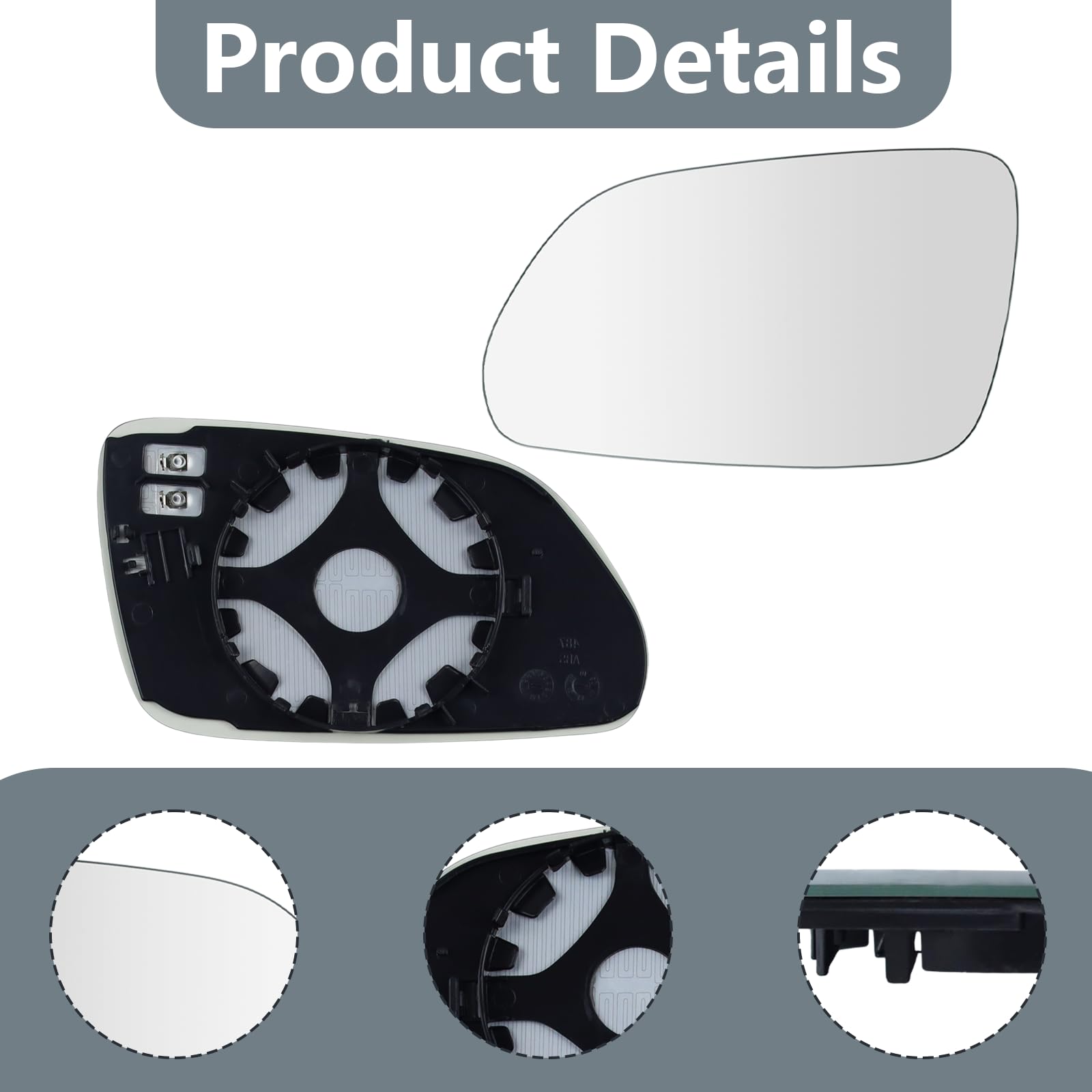 Wkład Lusterka Lewego Podgrzewany kompatybilny z VW Polo 9N 2005–2009 oraz Skoda Octavia 1Z3/1Z5 2004–2008 – Asferyczne Szkło Lusterka Bocznego