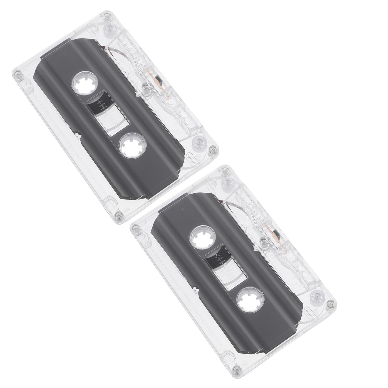 MOLUCKFU 2pcs Low Noise Audio Recording Cassettes for Voice Vintage Style Blank Cassette Tapes Hard Case for Mixtapes and DIY Projects