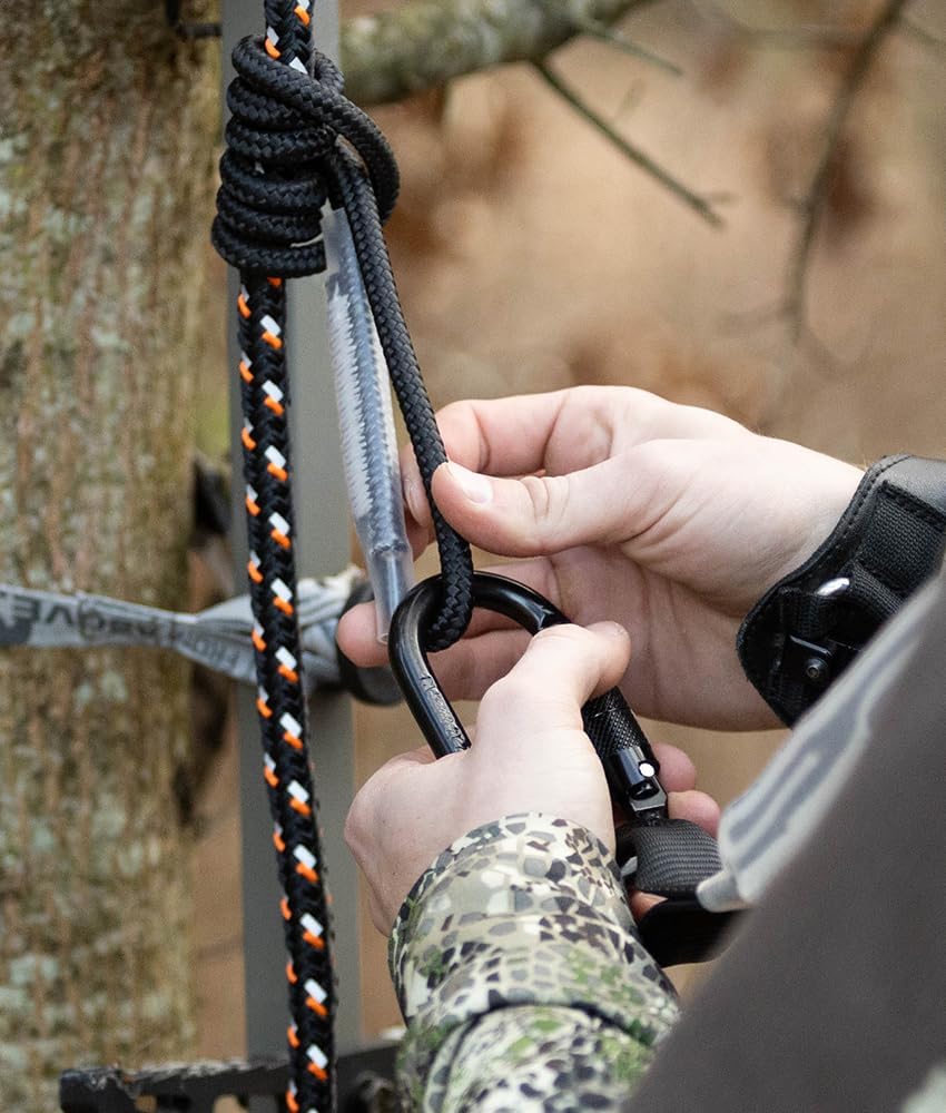 Malta Hunting Safety 30-Foot Reflective Lifeline Rope Set for Tree Stand Hunting Safety Harness, 300 lbs. Rated