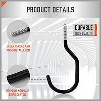 Vista 3 de HORUSDY Paquete de 6 ganchos resistentes de 6 pulgadas, capacidad de 100 libras, ganchos de pared y bicicleta para techo de garaje