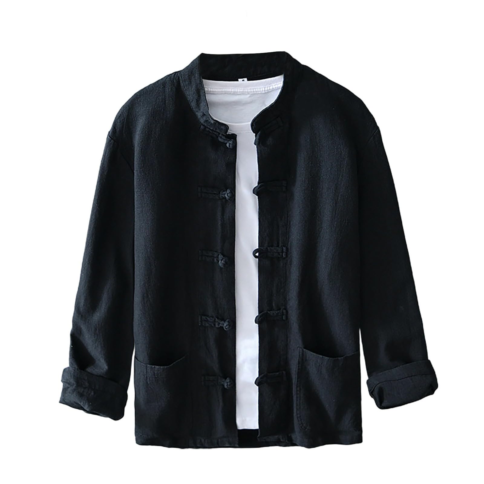 Men's Traditional Tang Suit & Kung Fu Shirt | Long Sleeve Chinese Style Tops in Linen & Cotton Blend | Casual Button Down Uniform for Martial Arts, Cultural Wear & Heritage-Inspired Fashion
