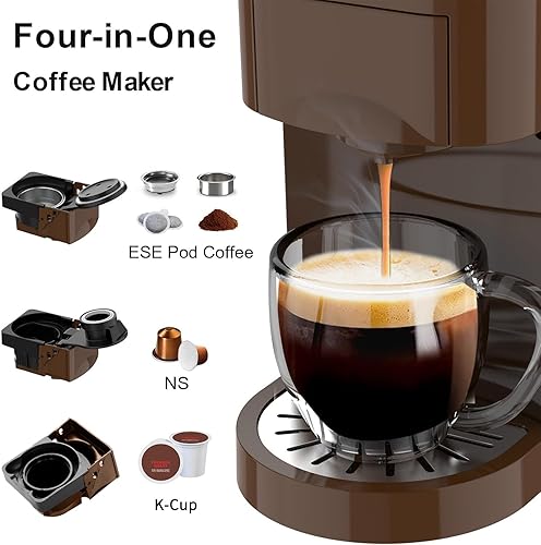 Miniatura 2 de KOTLIE Cafetera espresso 4 en 1 para Nespresso OriginalK-CupL'ORStarbucksCápsula molida y cápsulas de café ESE de 1.732 in, 19 bar 1450 W máquinas