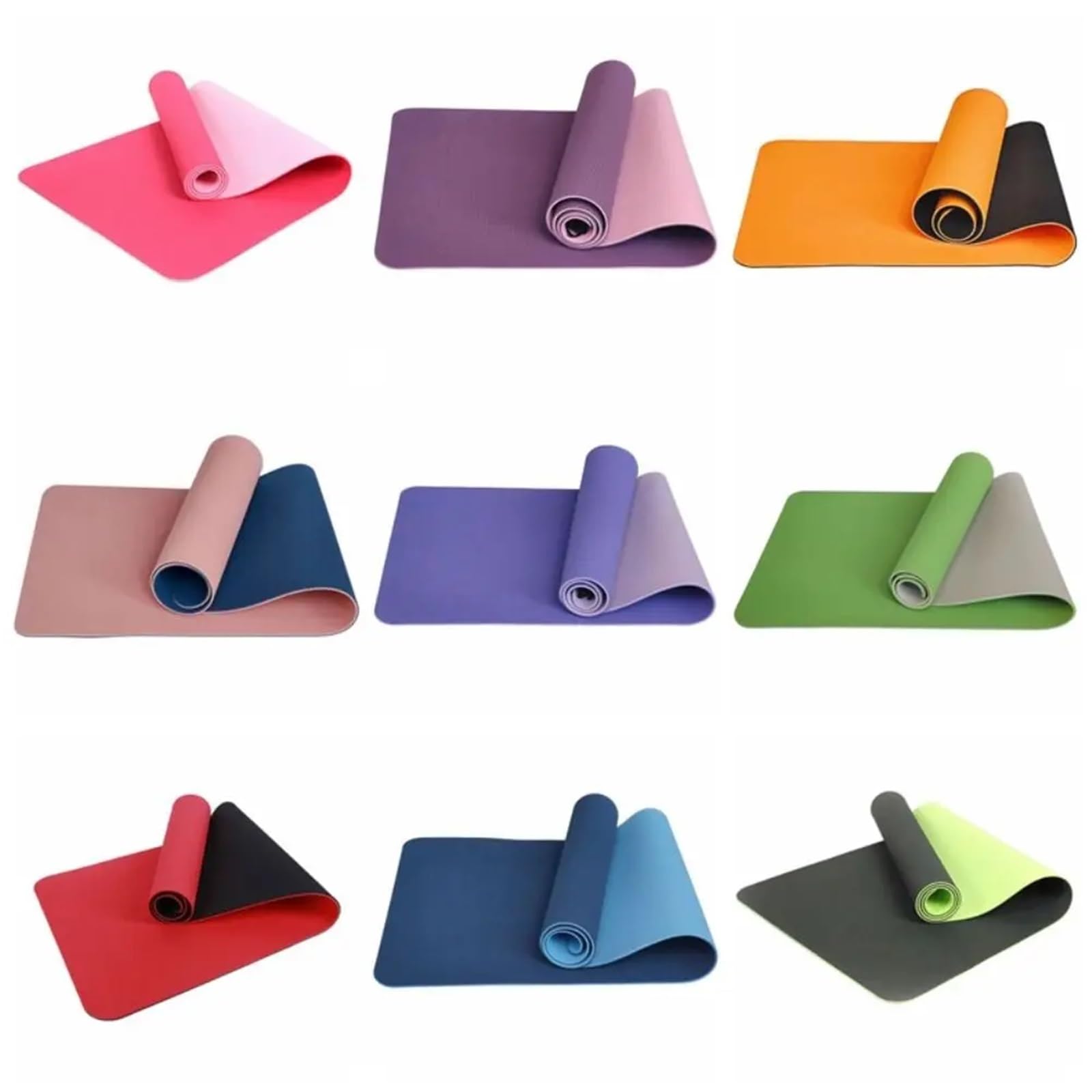 Tappetino per Yoga Tappetino Da Yoga Antiscivolo Pilates Pieghevole Fitness Su Entrambi I Lati Allenamenti Sul Pavimento per la Casa