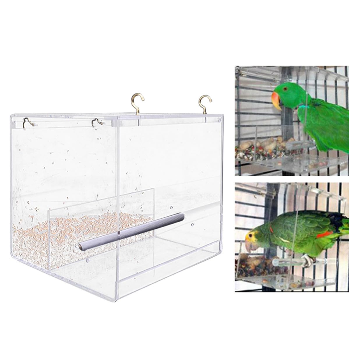 Happyyami Mangeoire à Oiseaux Facile à Remplir et Nettoyer Plateau Extra Profond et Séparateur pour Observer Oiseaux en Acrylique Transparent de Fenêtre chez