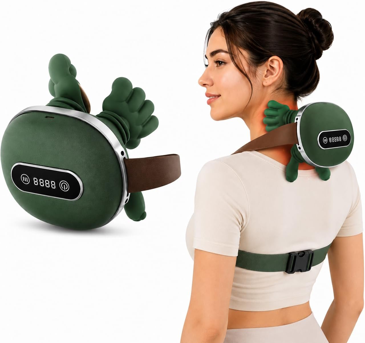 Wireless Neck and Shoulder Massager with Heat, Deep Tissue 3D Kneading Massage, Rechargeable Cordless Design, LED Touch Display, Lightweight Portable Massager, Gift for Women and Men