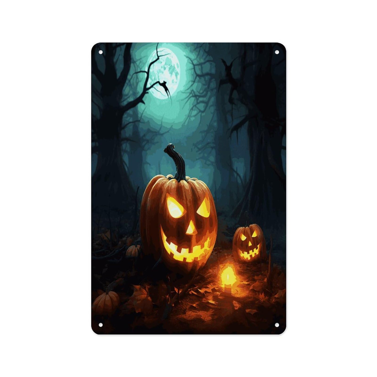 Fekiloot Style Happy Halloween Pumpkins Wall Decor Metal Signs Tin Signs Poster