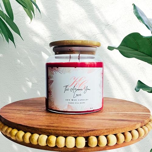 Miniatura 2 de Handmade Soy Natural Wax - Jar Candles 16 oz With Lid Scented - Made in USA (Mahogany TeakwoodBurgundy)