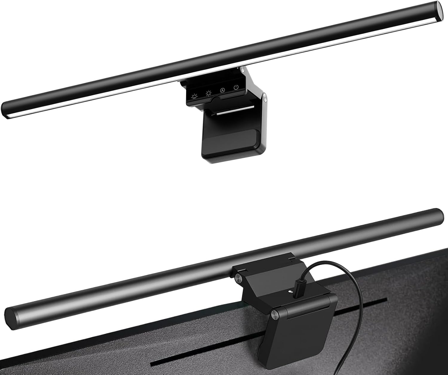 Monitor Light Bar 19.7”, No-Glare Asymmetric Screen Lamp, Auto-Dimming, CRI Ra97, 2700K–6500K & Stepless Dimming, Touch Control, Includes 5V/2A Adapter, Fits 0.2–1.1” Monitors (Not for Laptops)