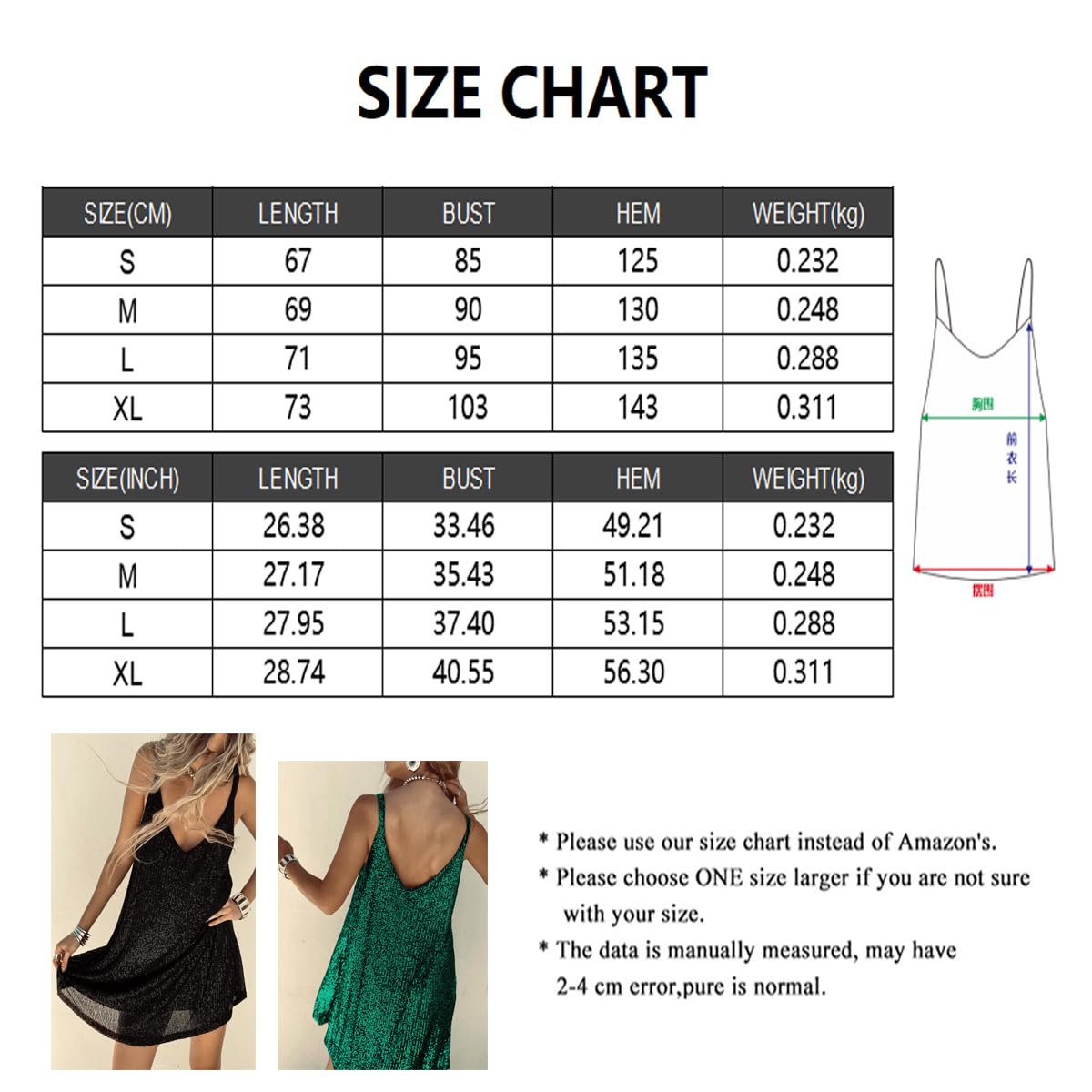 Vestido Corto de Tirantes para Mujeres, Falda de Lentejuelas Relajado Vestido de Tirantes Sexy de Cuello V