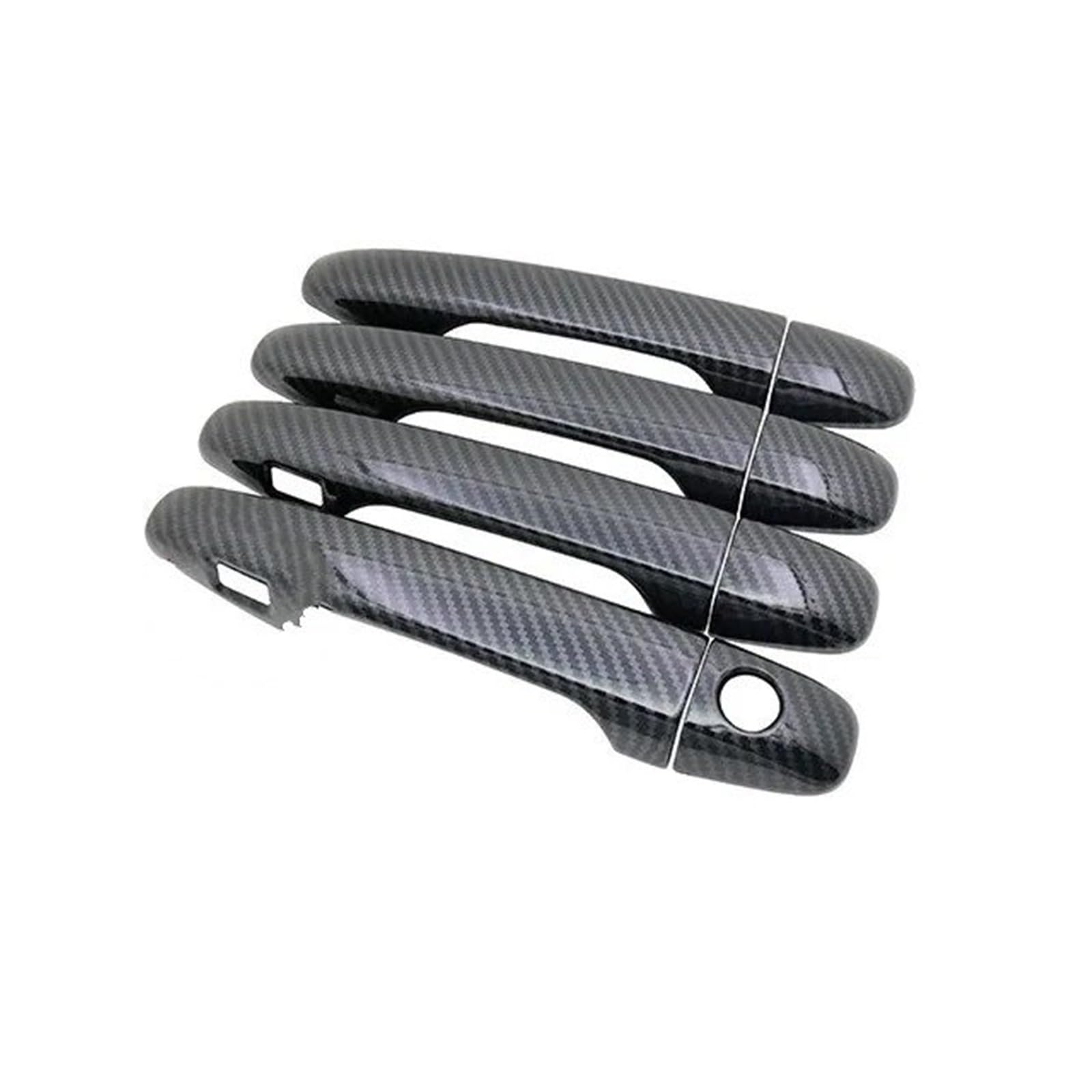 Pacsci Keyless Entry Car Outer Door Handle For Toyota For Prius For Xw30 Zvw30 Zvw35 2010-2015 Carbon Fiber Door Handle Cover Pad Sticker Overlay Styling Accessories(Keyless Entry)
