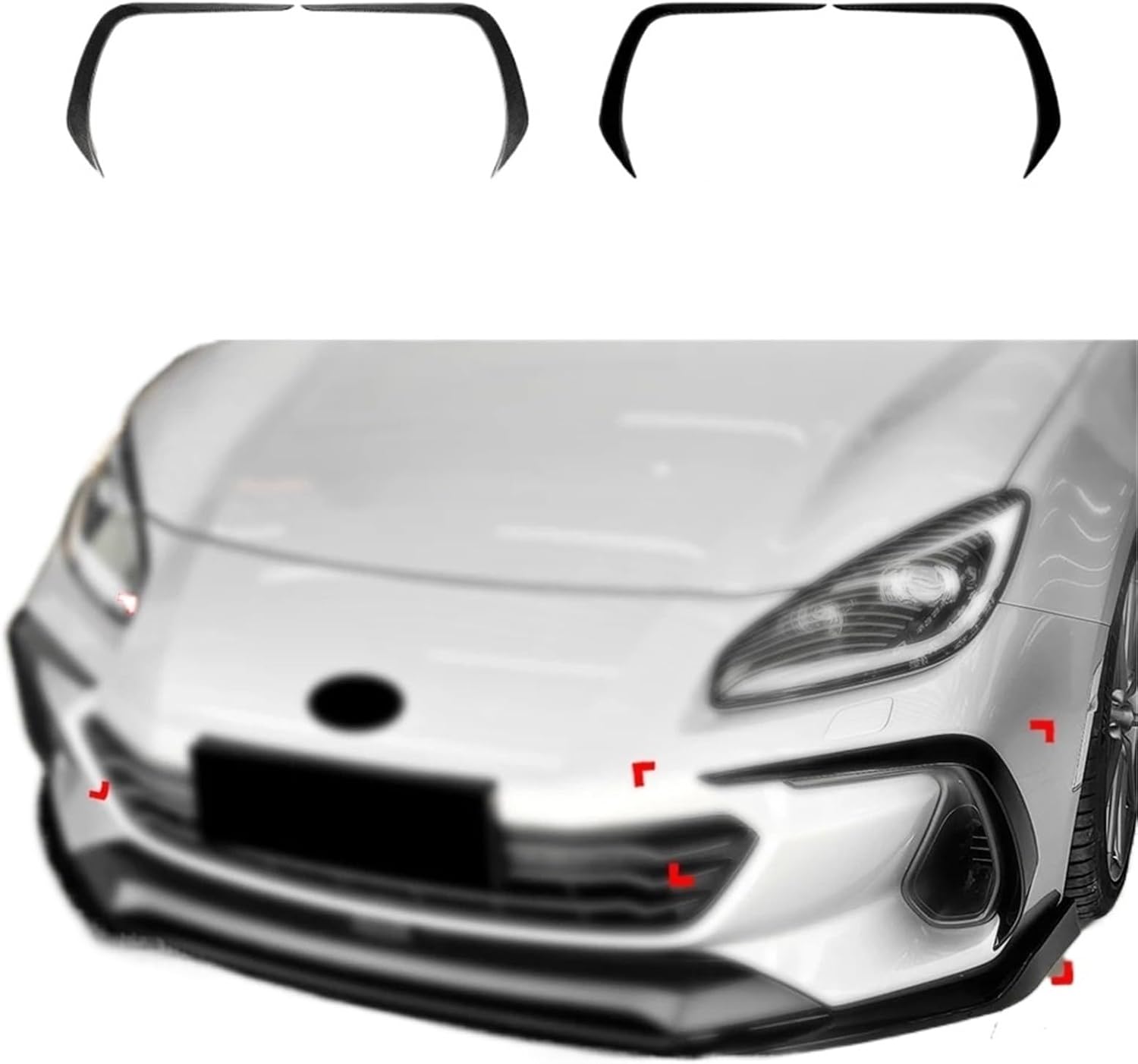 Compatible with Subaru BRZ 2021+ Front Wind Knife Spoiler Car Sticker Exterior Modification Glossy Black Car Body Kit(Carbon Black Look)