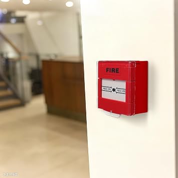 Reusable Manual Fire Alarm Button Emergency Call Point, Red Plastic