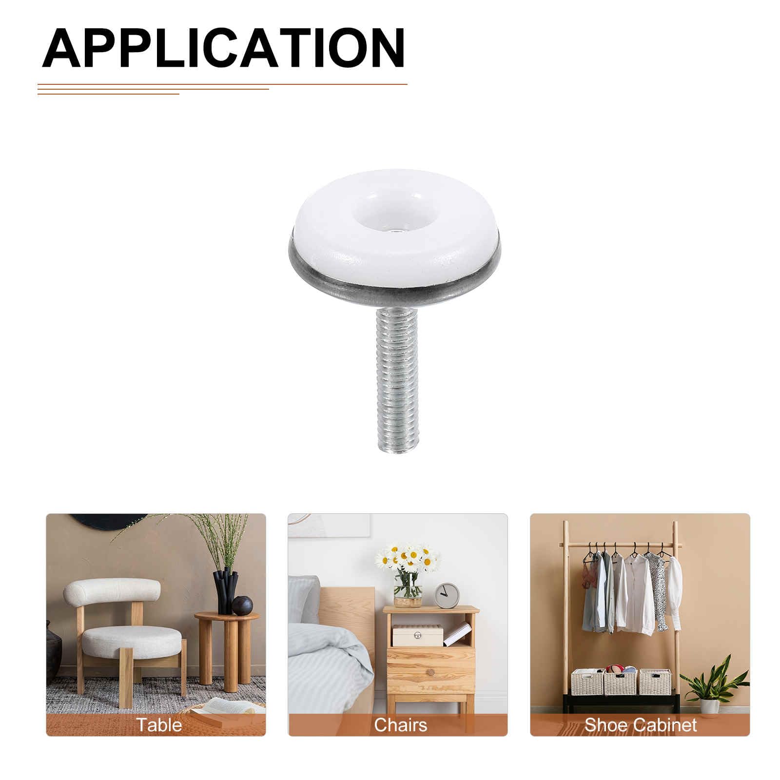 DTGN M6x25x30mm(DxLxOD) Screw on Furniture Glide Leveling Feet, 20Pack, Good for Furniture - Image 4