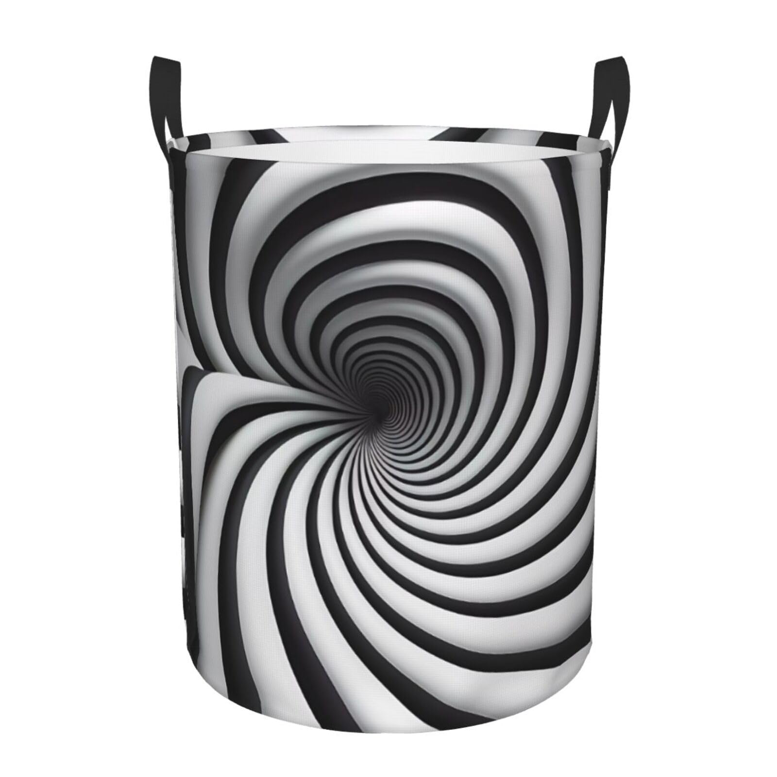 M Collapsible spiral optical illusion gif Print Circular Hamper Round