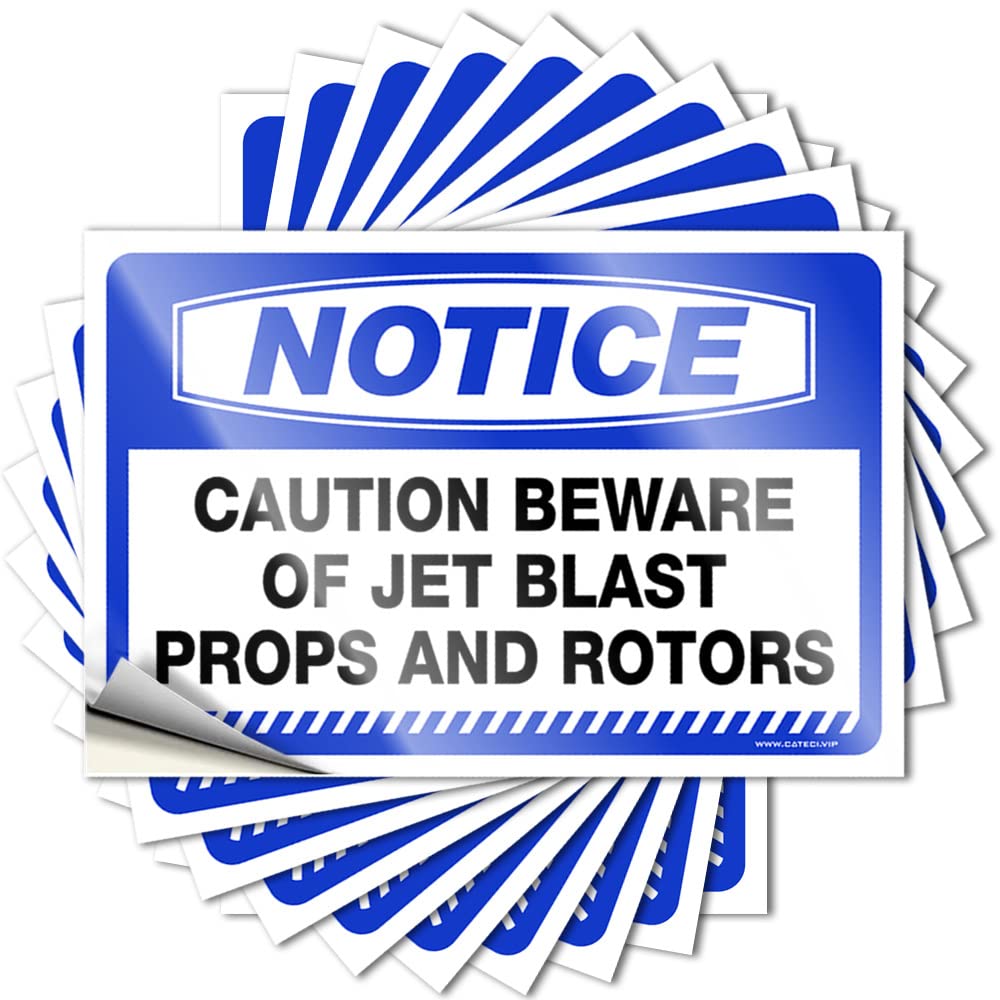 Notice Caution Beware of Jet Blast Props and Rotors Funny Big - Tattoo Bottle Waterproof Decal(8X12CM)