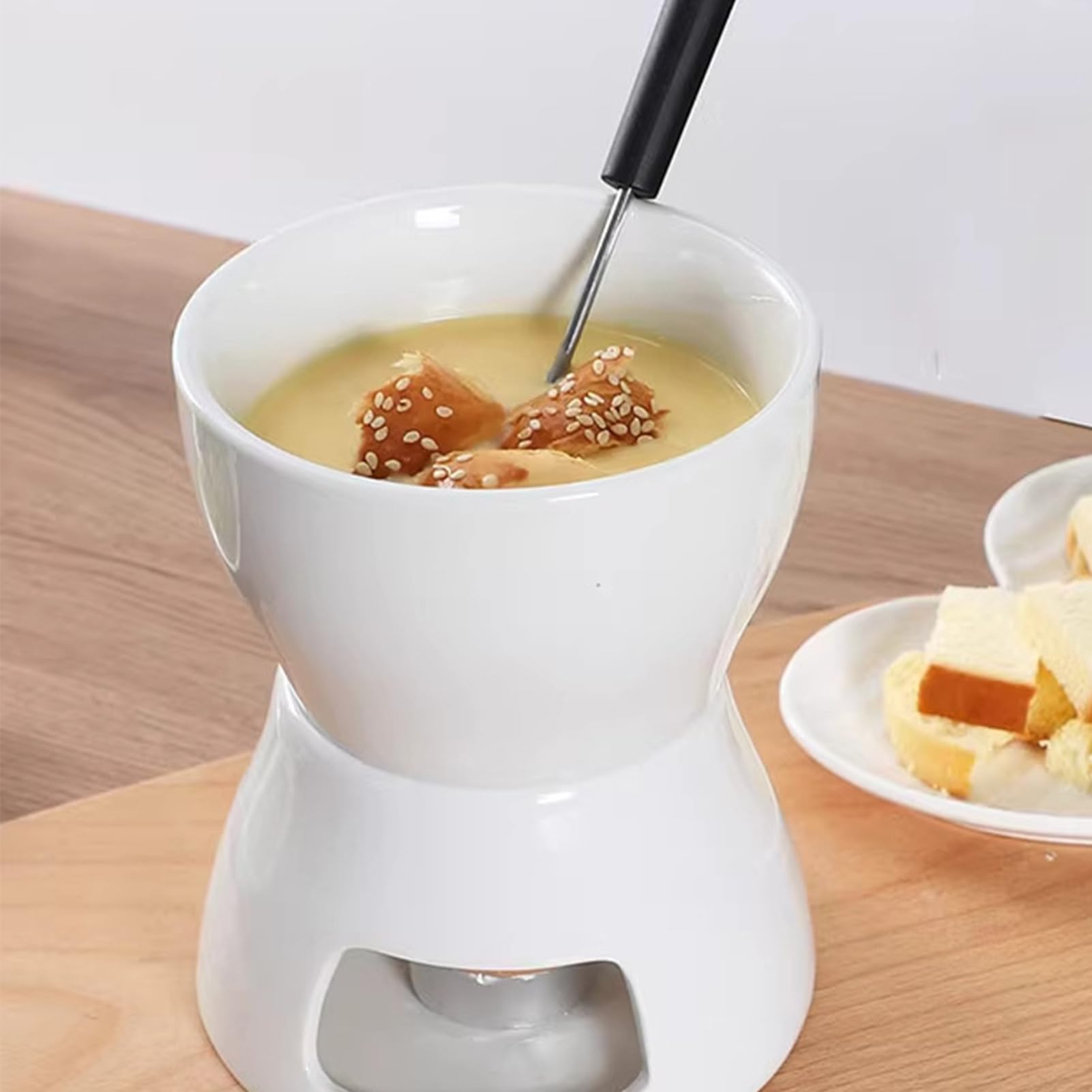 Schokoladenfonduetasse mit handgefertigtem Keramik-Design, 400 ml, Käse-Schüssel, Heizbecher, tragbar und leicht, zum Abendessen, Dessert, Sauce, Käse, Süßigkeiten,