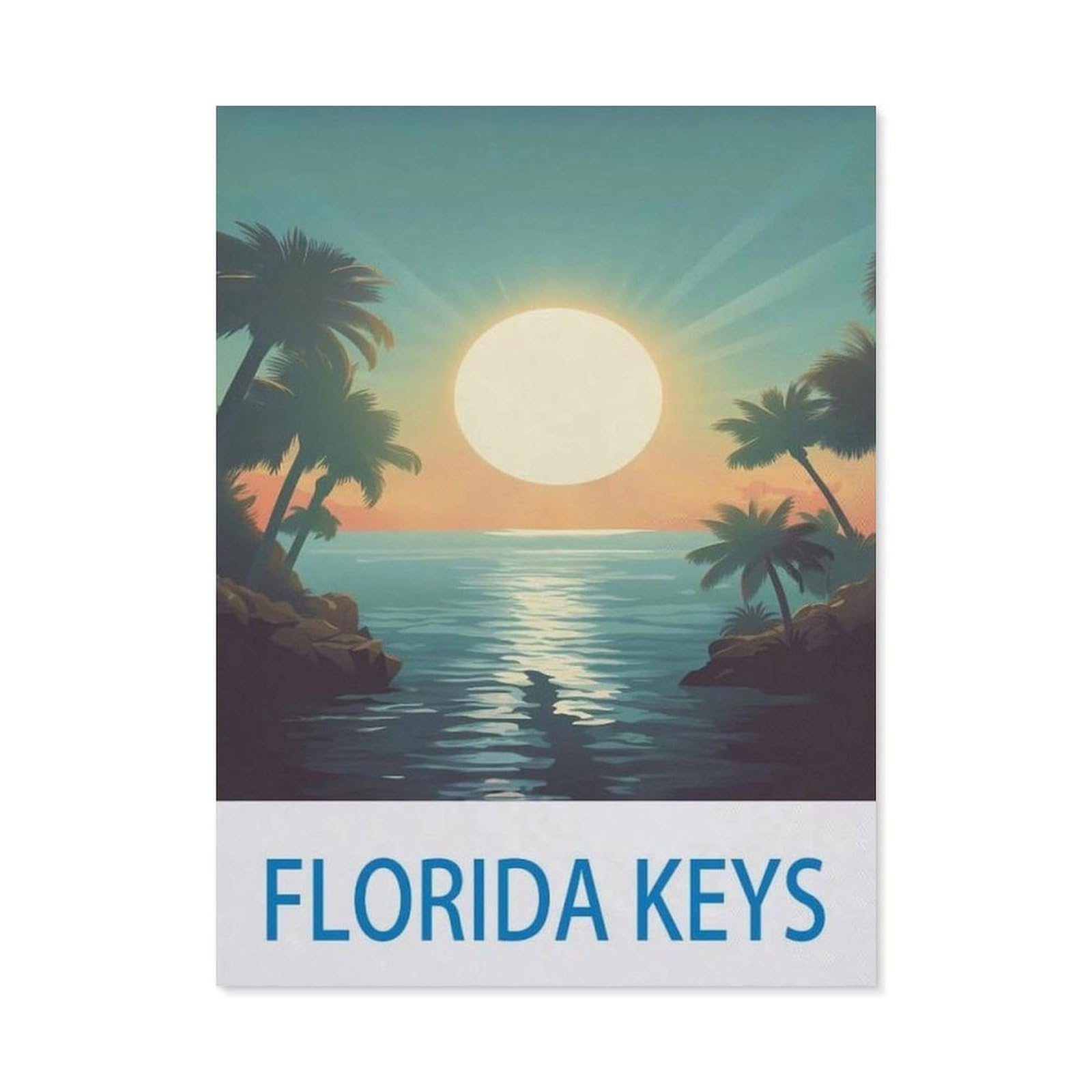 BEAYODKP Diamond Painting Kits for Adults and Kids，Florida Keys，Full Drill Round Rhinestone Paint with Diamonds（40 x 50 cm/15.74 x 19.68 inches）-CK26