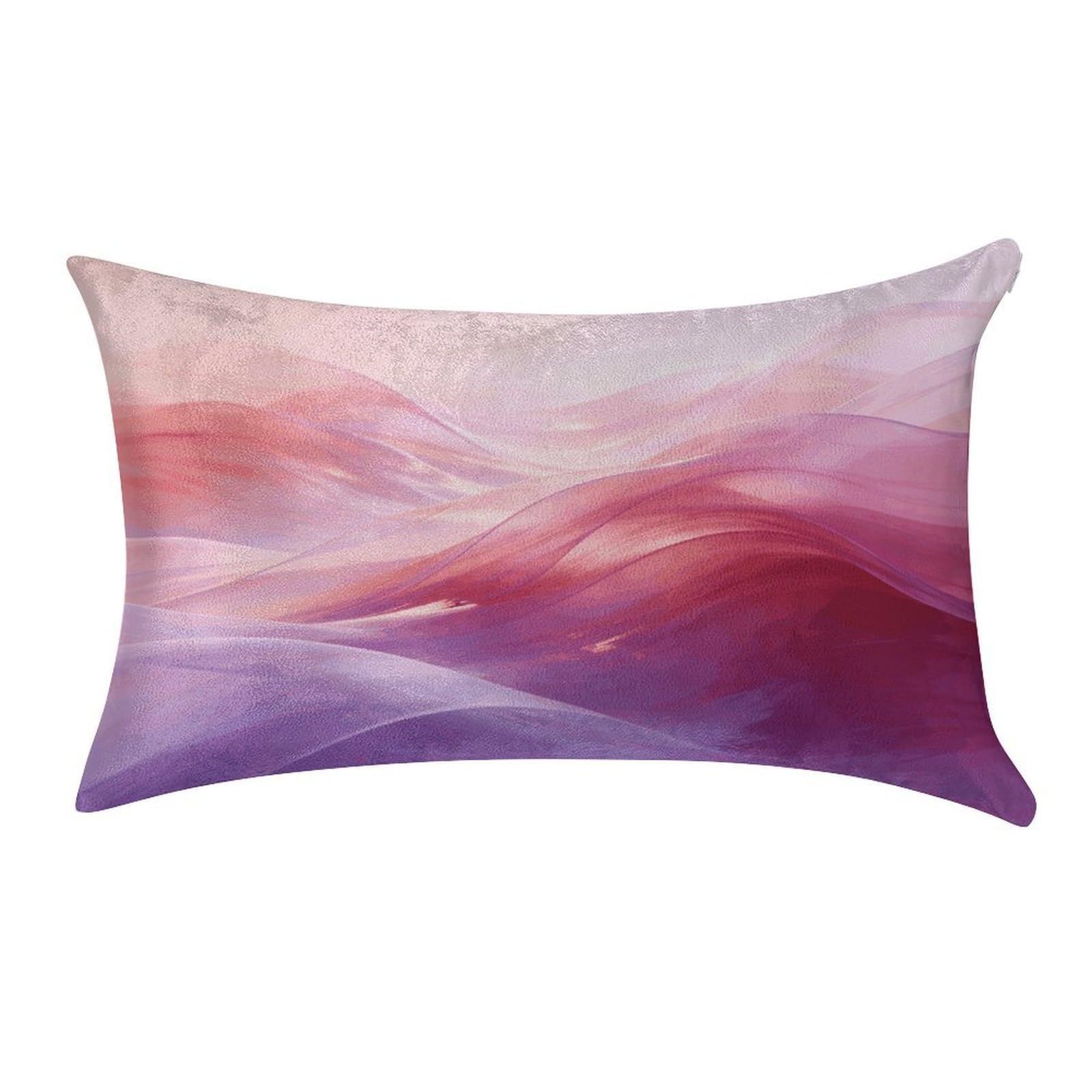 Fodpand Style Pink Waves Pillowcase,Elegant Designed Home Decor,Velvet Pillowcase,Soft And Cozy,Pillow Case Cover With Hidden Zipper For Bedroom, Sofa, Couch
