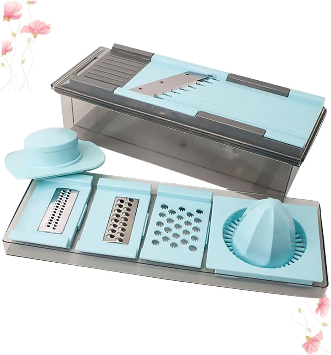 Garneck Multifunction Vegetable Cutter Manual Slicer and Juicer for Home Kitchen Easy to Use Vegetable Slicer for Grating and Slicing Various and Fruits