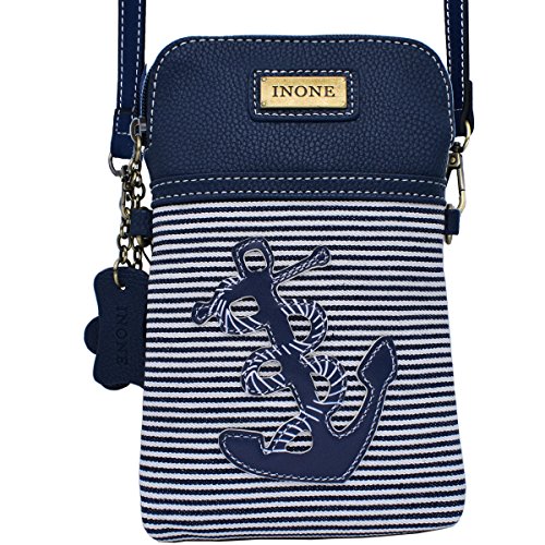 Anchor Crossbody Bag Nautical iPhone Cell Phone Purse Bag PU Leather Canvas Handbag for Smartphone Credit Card Passport Keys2