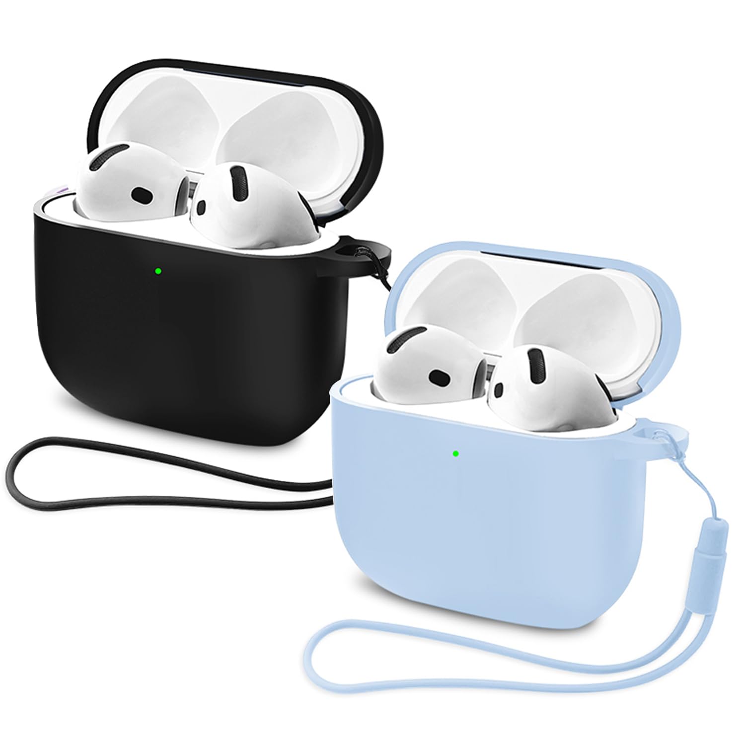 Mocarheri Funda de Silicona Compatible con AirPods 4.ª Generación con Kit de Limpiador, Fundas Protectora de Silicona para AirPods de 4 Generacion 2024, LED Visible Frontal, Negro — view 31