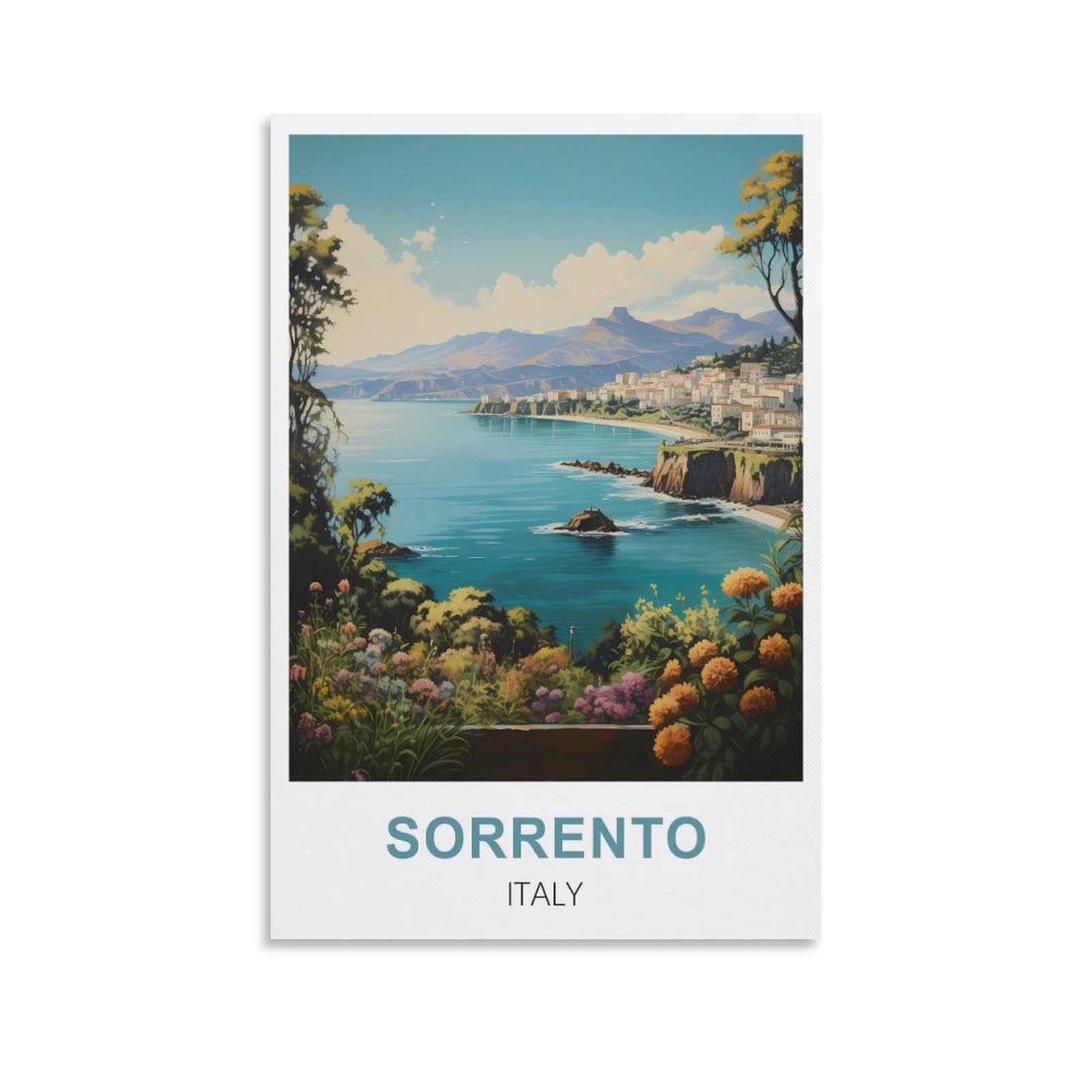 JYICUNCHO Sorrento Italy Vintage Travel Posters 08x12inch(20x30cm) Canvas Prints Wall Art Paintings Pictures for Living Room Bedroom Wall Decor