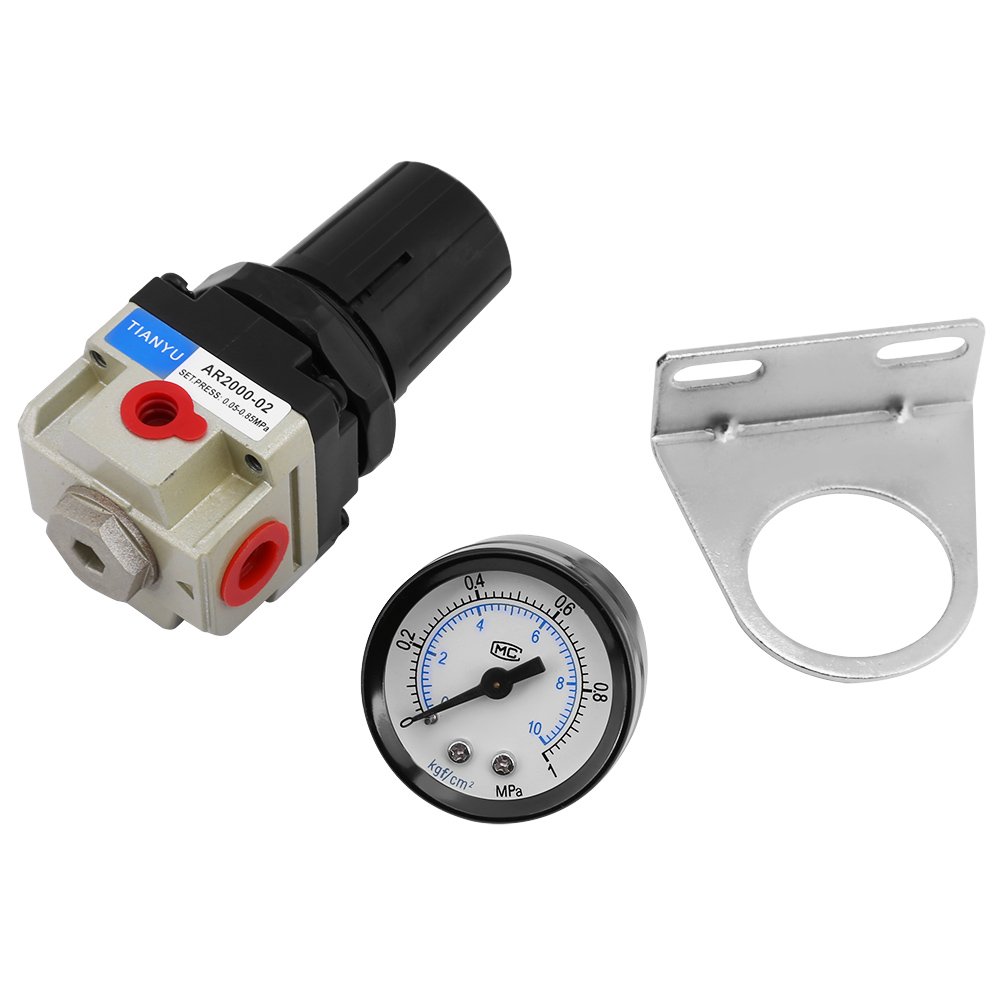 AR2000-02 Régulateur de Pression pour Filtre à Air Combos G1/4 avec Manomètre