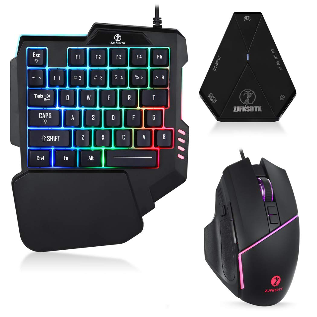 Zjfksdyx C91 One Handed Gaming Keyboard And Mouse Combo Including