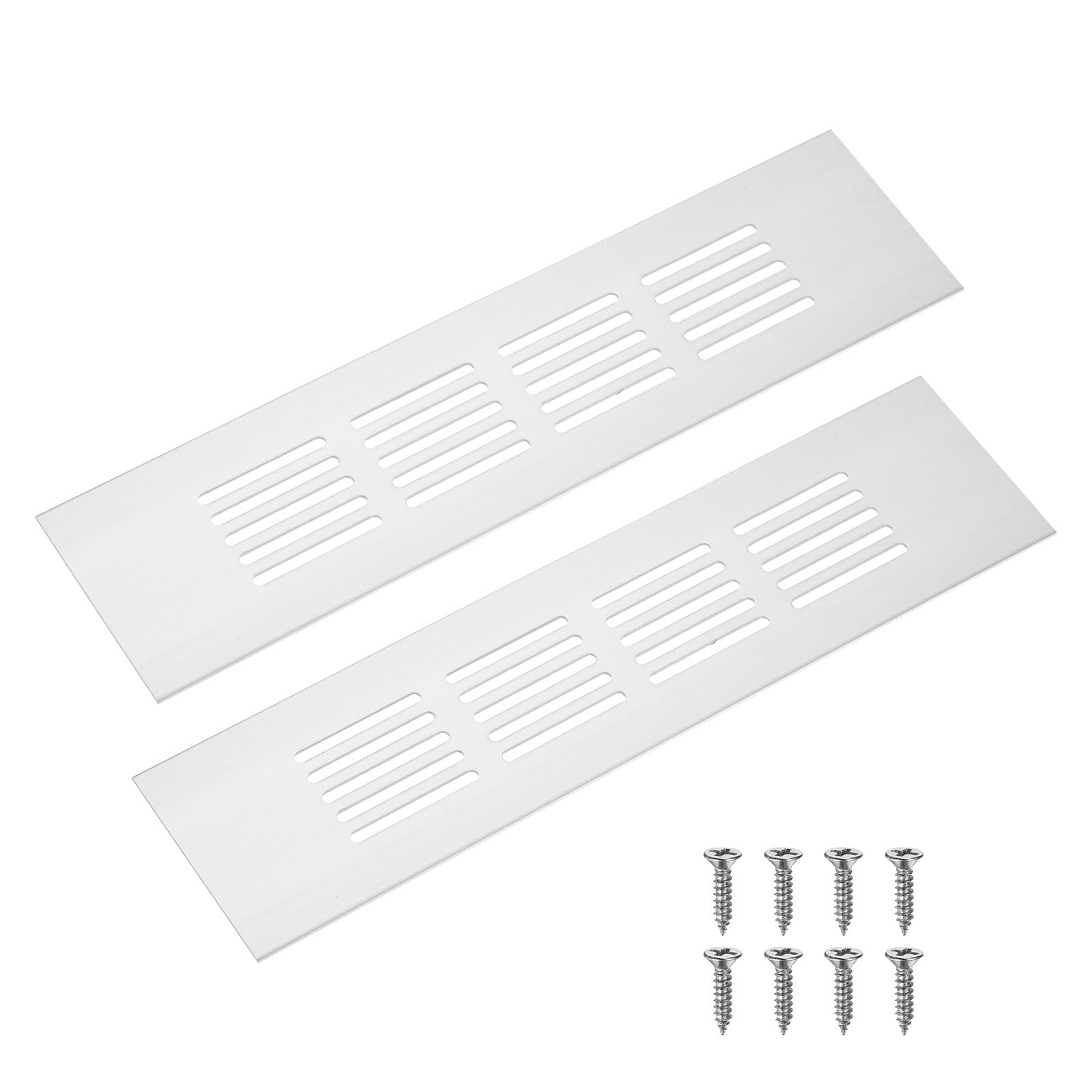 M METERXITY 2-Pack Door Vents for Interior Doors 8 x 2 Inch/ 200 x 50mm Aluminum Alloy Ventilation Grille for Cabinet/Wardrobe/Shoe Cabinet