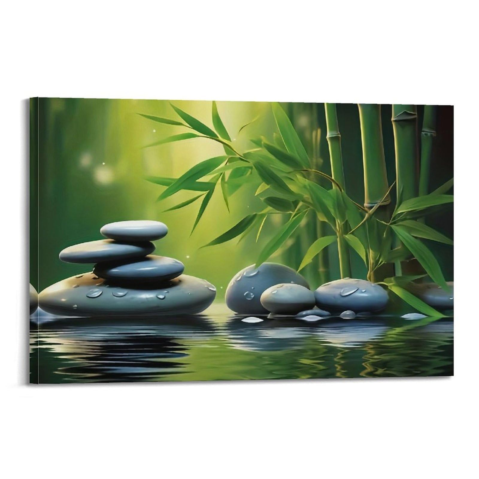 CPGLJD Zen Stones Poster Yoga Meditation Tranquil Bamboo Stone Shadow Poster Decorative Painting Canvas Wall Posters And Art Picture Print Modern Family Bedroom Decor Posters 20x30inch(50x75cm)