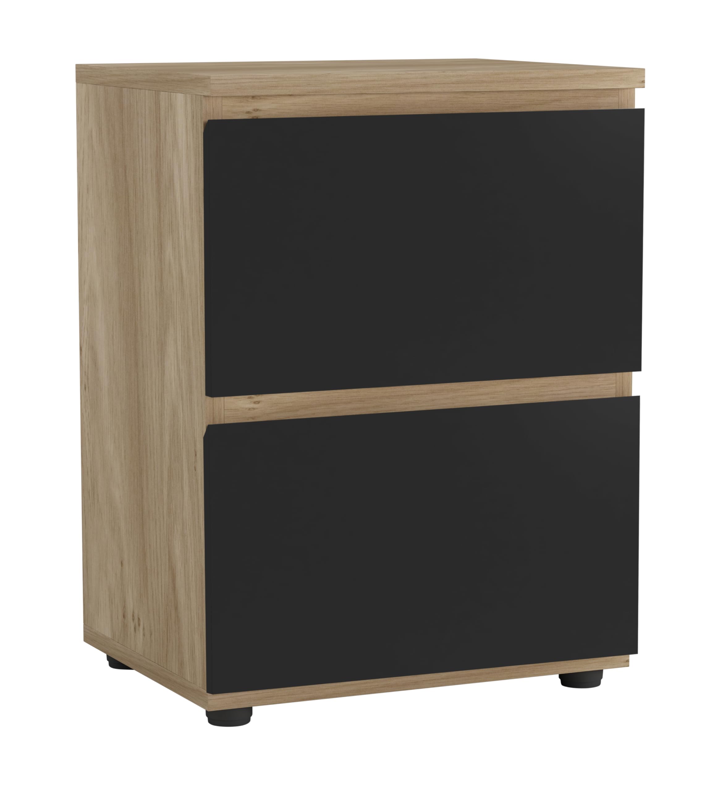 URBNLIVING 2 Drawer Wooden Bedroom Bedside Cabinet No Handle Storage Nightstand Side Table — image 1