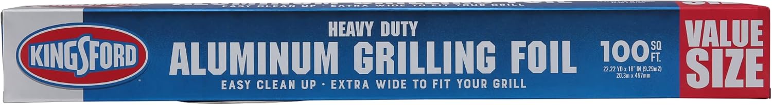 Kingsford Heavy Duty Extra Wide Aluminum Foil, 100 Sq Ft - Tear-Resistant for Grilling, Baking, Roasting & Storage