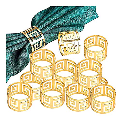 Anloo Gold Silber Serviettenringe, 6/12 Stück Metall Serviettenschnallen für Hochzeitsfeier...