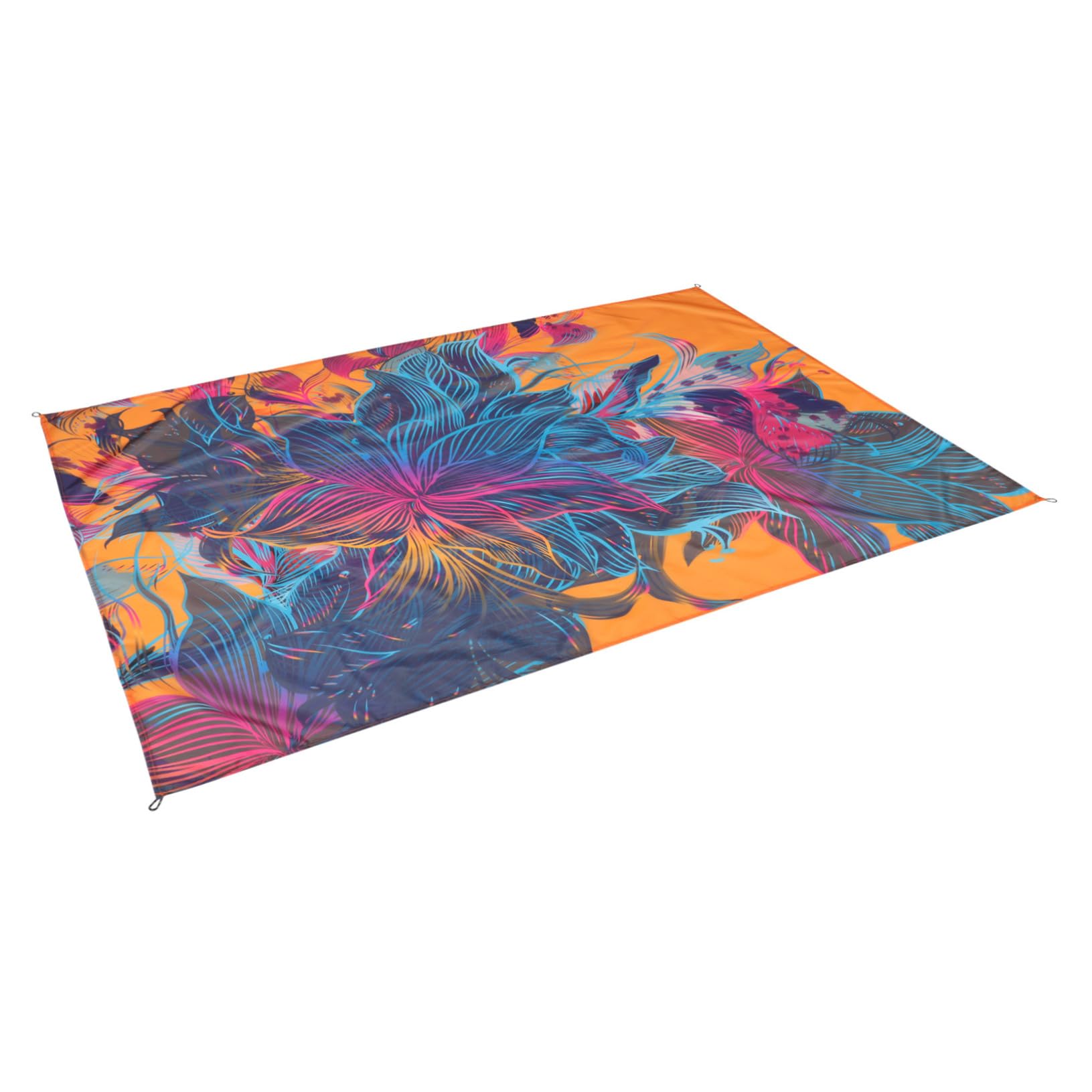 Abaodam 2 Pièces Tapis De Sol Étanche Tapis De Plage Léger De Pique- D'extérieur Sable UV Mer De Plage Pliable Nattes De Plein Air Toile Polyester Imperméable