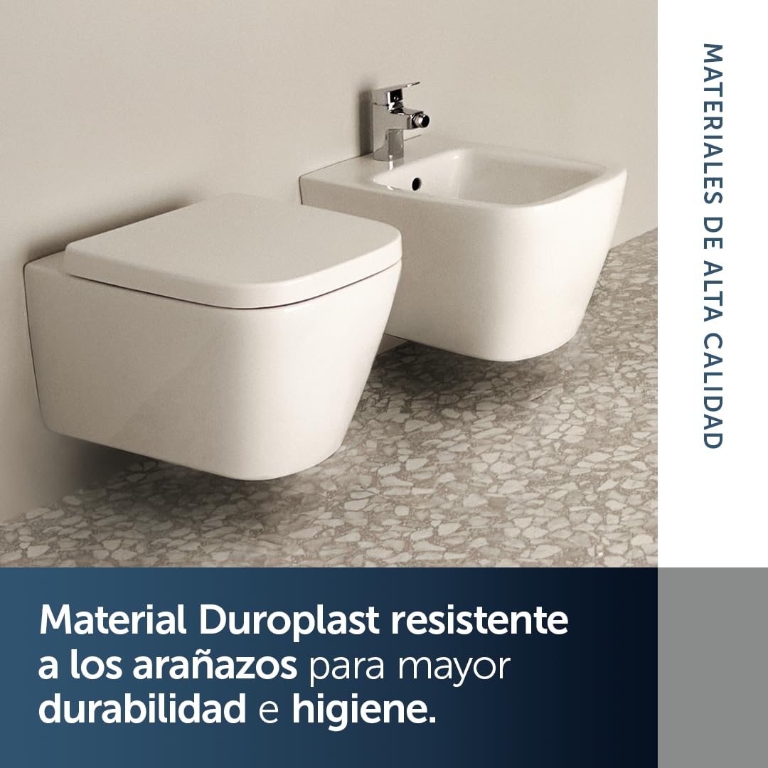 Ideal Standard T468301 Asiento de inodoro Original Ideal Standard i.life B con cierre suave, envolvente, blanco