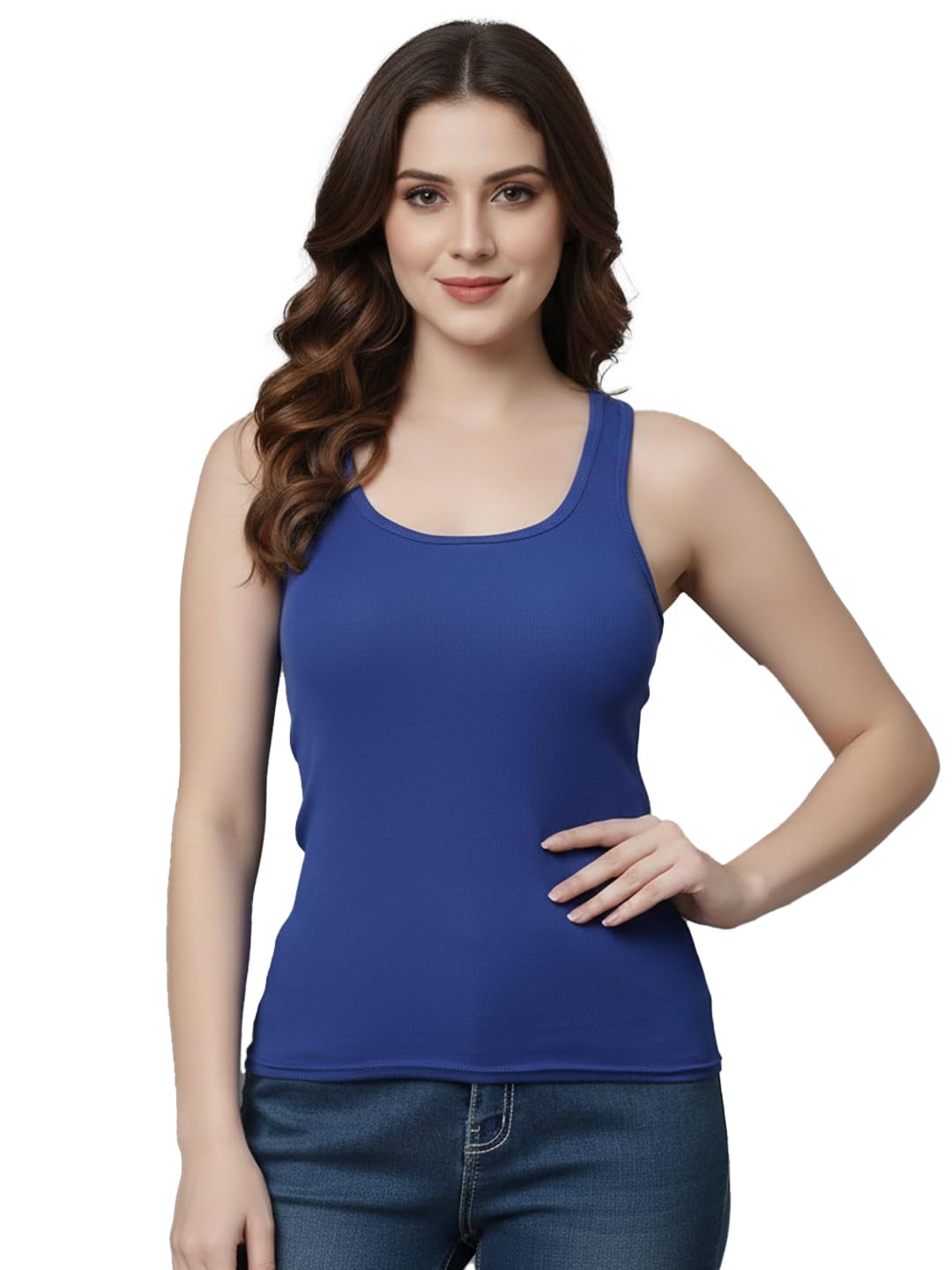 madfrog Women’s Premium Round Neck Lock Neck Tank Top – Lightweight & Comfortable Sleeveless Top for Women & Girls, Trendy Casual Wear for Summer, Workout (in, Alpha, Free Size, Regular, Royal Blue)-picture-35