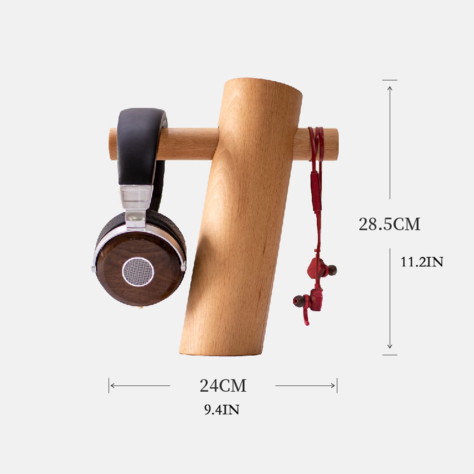 Soporte Auriculares/Soporte Cascos Soporte de auriculares soporte de auriculares de madera con soporte de cabeza de cabeza de madera maciza multifuncional creativa for la mayoría de los tamaños de aur