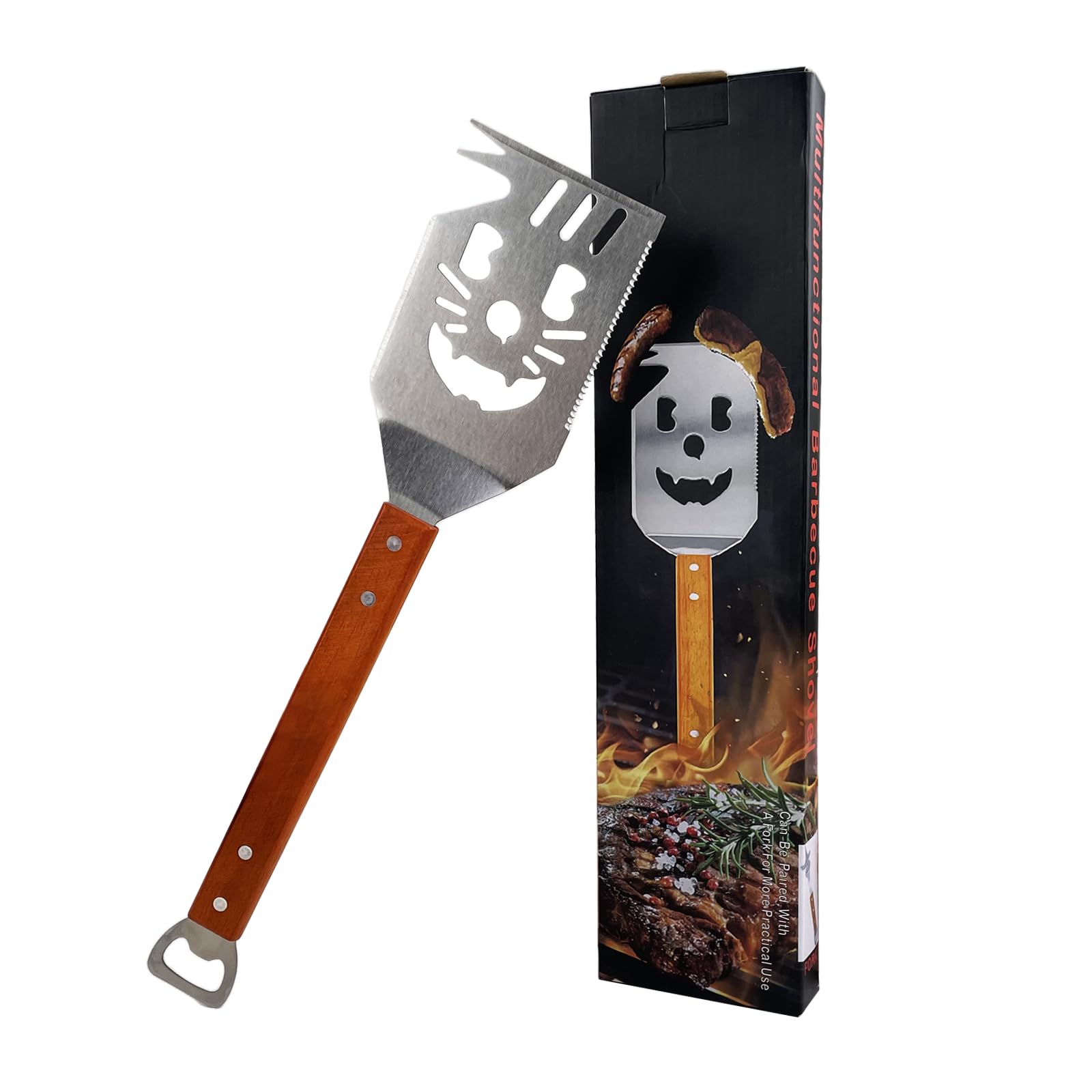 Barbecue Spatule Acier Inoxydable Set 41.5x8cm INOX Ustensiles Professionnel