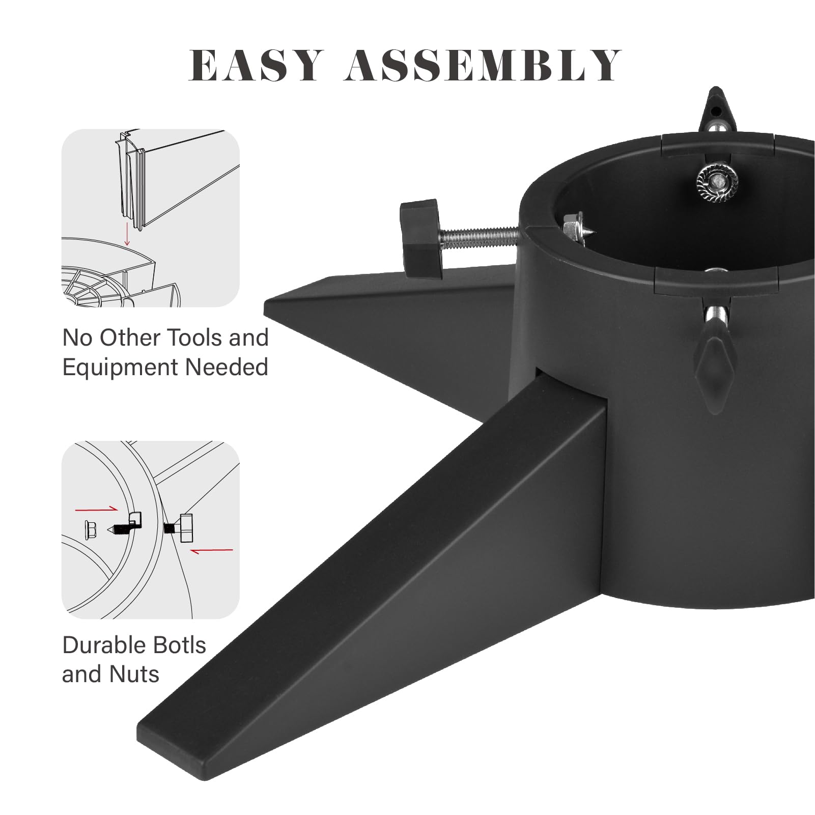Socle pour Sapin de Noël avec Réservoir - Design Moderne - Socle pour Sapin de Noël Réel - Base pour Sapin de Noël avec Pieds Amovibles - Support pour Sapin de Noël pour la Maison et le Bureau