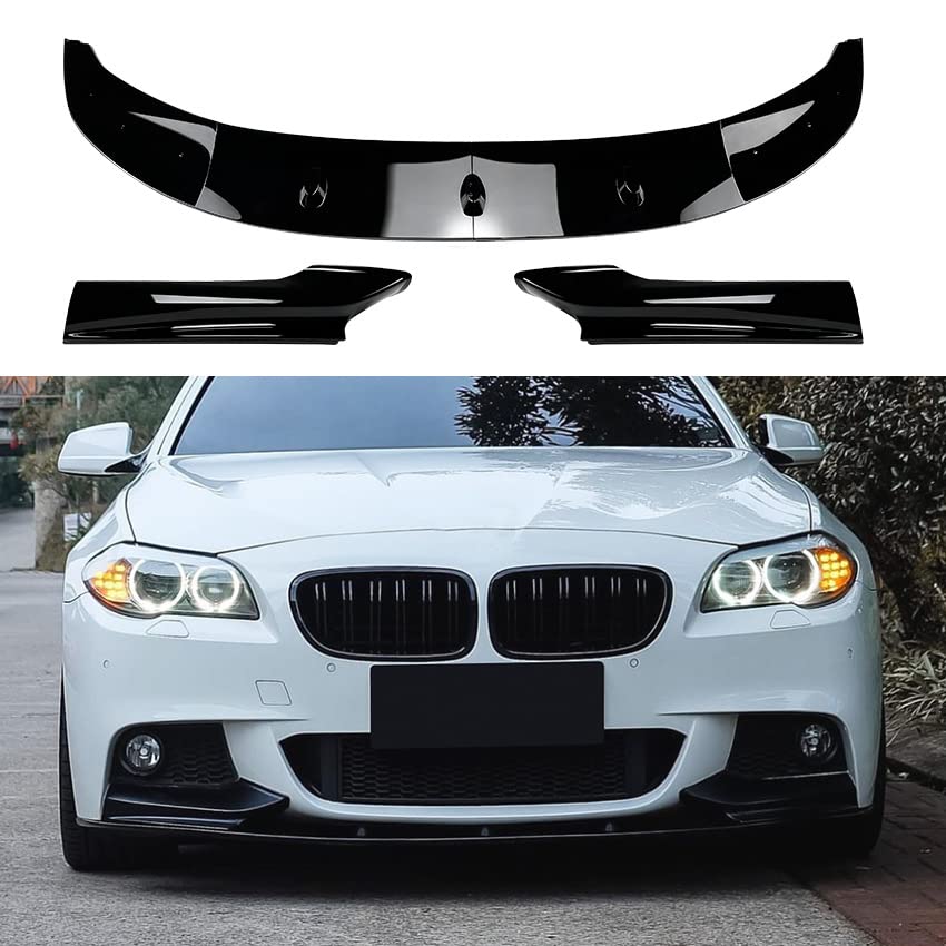 Frontlippe Spoiler für BMW 5 Series F10 F11 M Sport 2011-2017,Auto Frontstoßstange Splitter Lip Spoiler Frontspoiler Protector Kits,A/Black