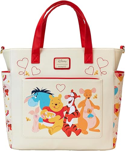Loungefly Disney Winnie The Pooh Love - Mochila convertible y bolsa de mano