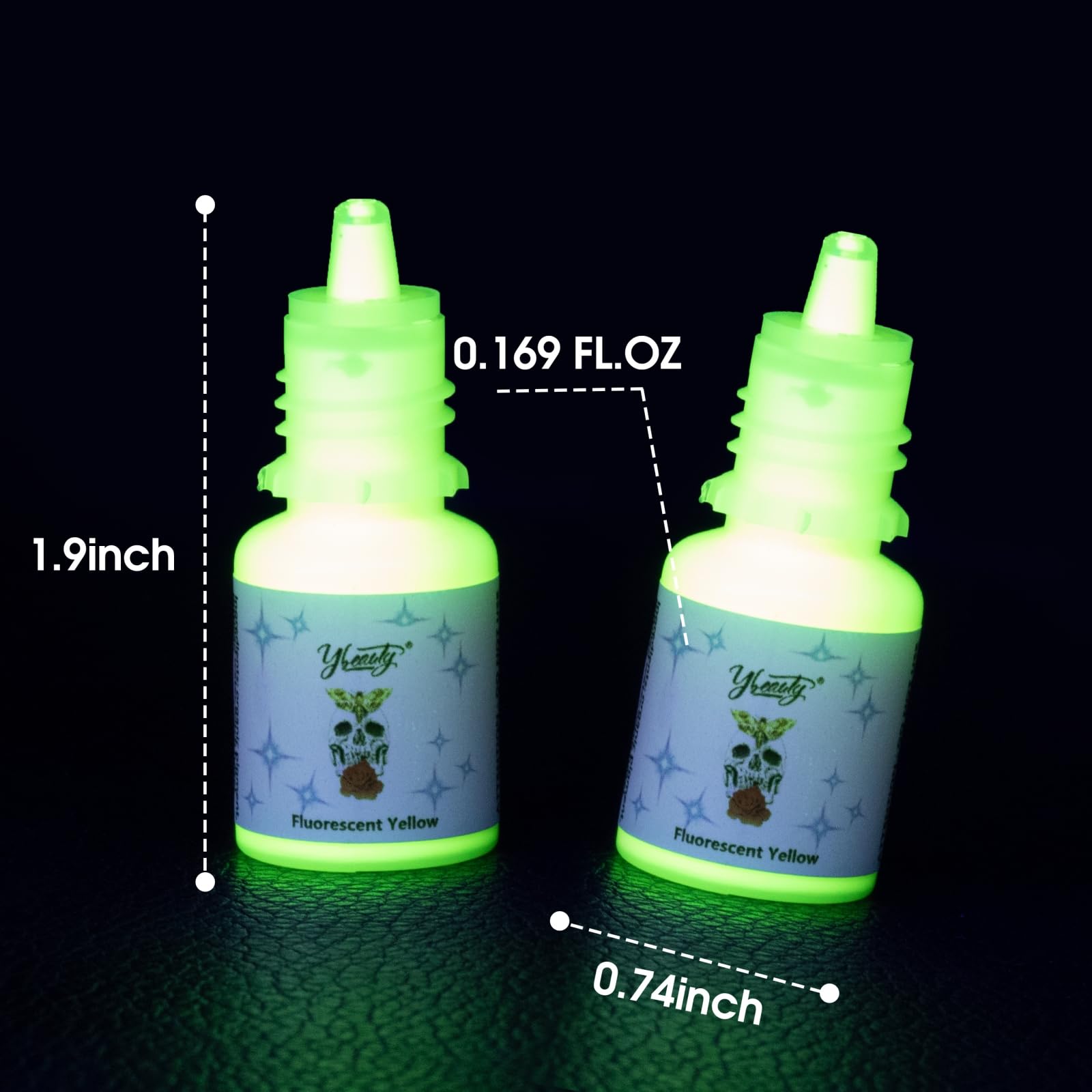 Tattoo Ink Set - Tattoo Inks Pigment Kit, 8 Color 1/2oz 15ml/Bottle Professional Tattoo Fluorescent Ink & Tattoo Equipment for Halloween Supplies (1/2 oz(15ml), 8Color): 8Color 1/6 fl.oz (5 ml)