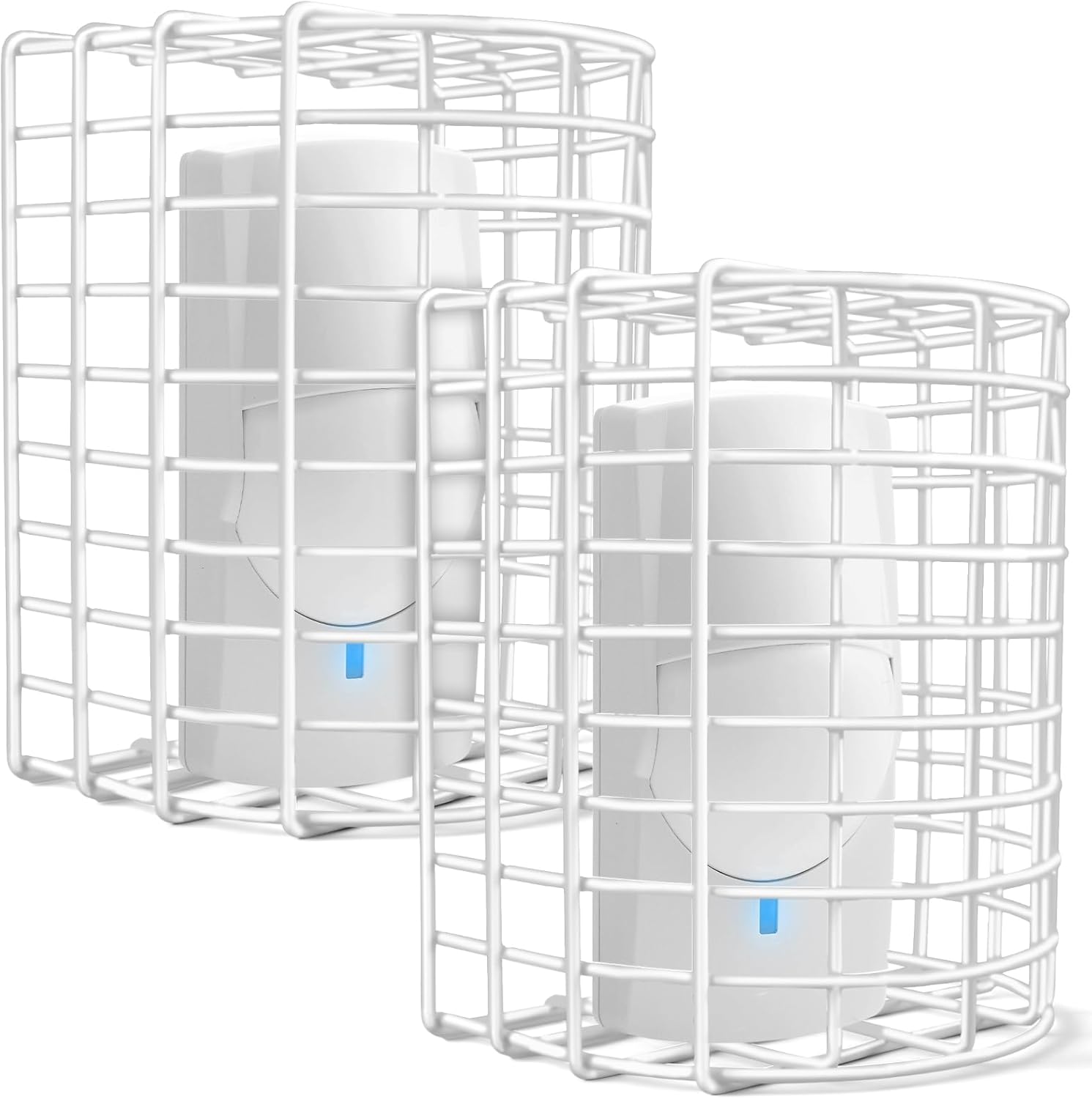 Blulu 2 Pcs Motion Detector Wire Cage, 7 x 5.8 x 4.5 Inch Steel Motion Detector Thermostat Damage Stopper Range Technology Protective Steel Wire Guard