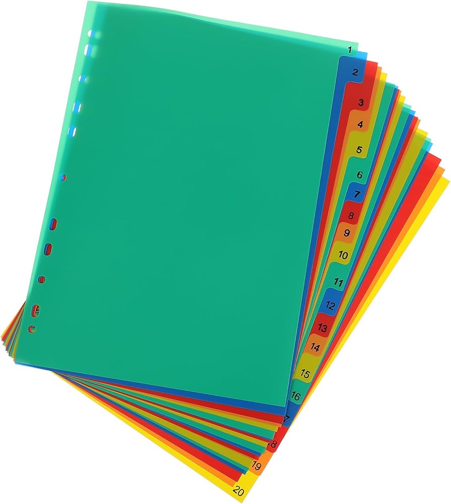 TKページ Amazon | Ciieeo 仕切りカード a4 11穴 インデックスシート ファイル