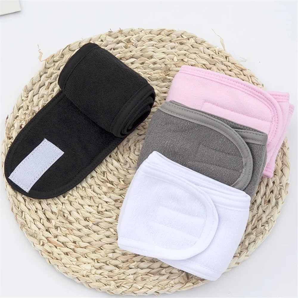 Juego de 3 diademas anchas ajustables para mujer, yoga, baño, ducha, maquillaje, lavado facial, cosméticos, accesorios (3 unidades, blanco)