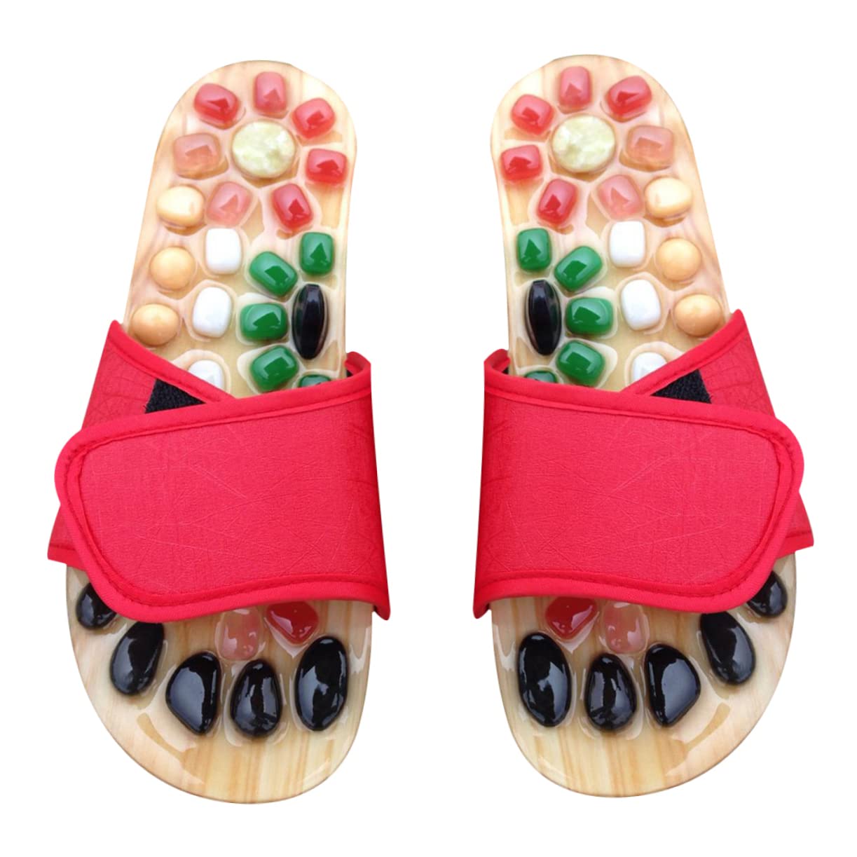 Akupressur Massage Sandalen Größe 41-42 aus Pu Eva Rot