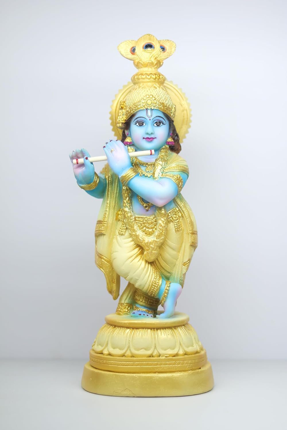 Statue de Lord Krishna en polymarbre décorative pour temple