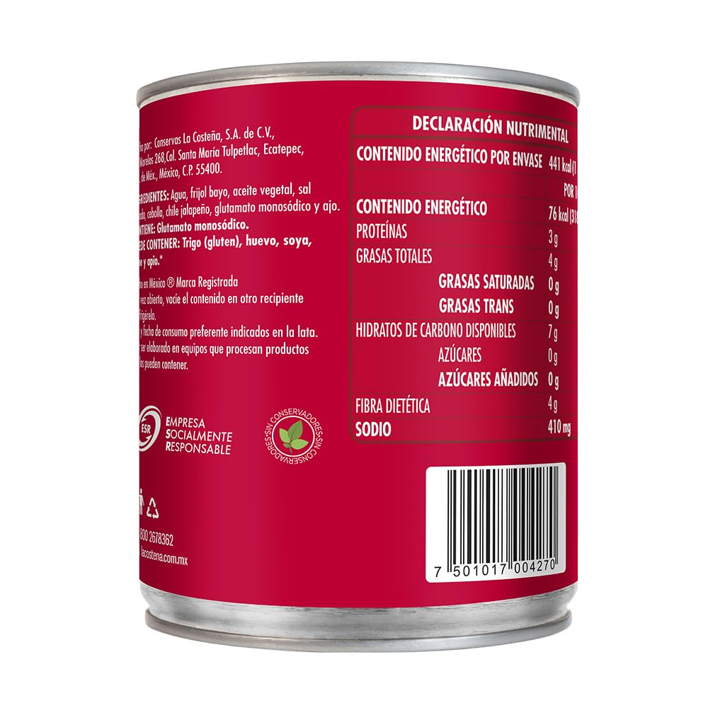 La Costeña Frijoles Bayos Refritos - 580 gr