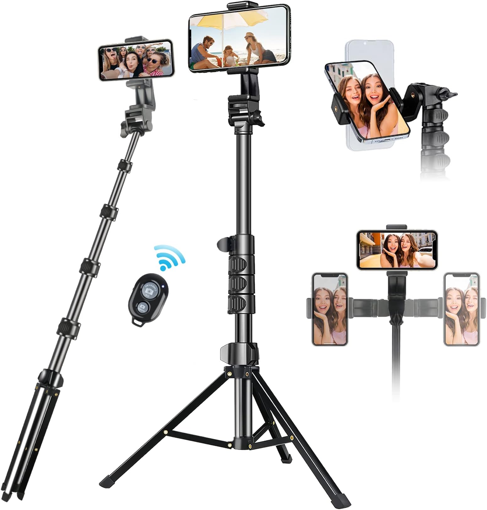 67'' Phone Tripod, Extendable Cell Phone Tripod Stand with Wireless